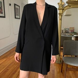 TOPSHOP BLACK TUXEDO DRESS. OPEN BACK